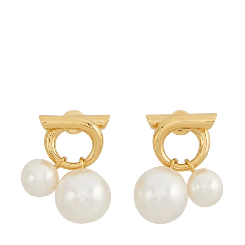 Ferragamo Women Double Pearls Earrings